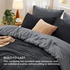 Bedsure Queen Comforter Set, Dark Gray Soft Prewashed Bedding for All Seasons, 3 Pieces GentleSoft™ Bed Set, 1 Lightweight Comforter (90″x90″) and 2 Pillowcases (20″x26″)(37 – Black/Grey)