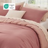 Bedsure Queen Comforter Set, Dark Gray Soft Prewashed Bedding for All Seasons, 3 Pieces GentleSoft™ Bed Set, 1 Lightweight Comforter (90″x90″) and 2 Pillowcases (20″x26″)(35 – Brick Rose/Coral)