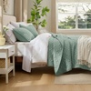 Bedsure Queen Size Quilt, Lightweight Comforter Set, Mineral Blue Bedspread | Coverlet, Basket Weave, All-Season Comfort, Skin-Friendly Soft, Breathable, Machine Washable, 90″x96″, 3 Pcs, 2 Pillow Shams(09 – Sage Green Lucky Star)