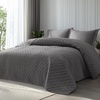 Bedsure Queen Size Quilt, Lightweight Comforter Set, Mineral Blue Bedspread | Coverlet, Basket Weave, All-Season Comfort, Skin-Friendly Soft, Breathable, Machine Washable, 90″x96″, 3 Pcs, 2 Pillow Shams(01 – Grey)