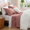 Bedsure Queen Size Quilt, Lightweight Comforter Set, Mineral Blue Bedspread | Coverlet, Basket Weave, All-Season Comfort, Skin-Friendly Soft, Breathable, Machine Washable, 90″x96″, 3 Pcs, 2 Pillow Shams(24 – Grayish Pink)
