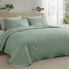 Bedsure Queen Size Quilt, Lightweight Comforter Set, Mineral Blue Bedspread | Coverlet, Basket Weave, All-Season Comfort, Skin-Friendly Soft, Breathable, Machine Washable, 90″x96″, 3 Pcs, 2 Pillow Shams(08 – Sage Green)