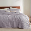 Bedsure Queen Size Quilt, Lightweight Comforter Set, Mineral Blue Bedspread | Coverlet, Basket Weave, All-Season Comfort, Skin-Friendly Soft, Breathable, Machine Washable, 90″x96″, 3 Pcs, 2 Pillow Shams(22 – Light Purple)