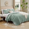 Bedsure Queen Size Quilt, Lightweight Comforter Set, Mineral Blue Bedspread | Coverlet, Basket Weave, All-Season Comfort, Skin-Friendly Soft, Breathable, Machine Washable, 90″x96″, 3 Pcs, 2 Pillow Shams(09 – Sage Green Lucky Star)