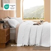 Bedsure Quilts Queen Size Bedspread, Thin Comforter, Charcoal Coverlet | All-Season Bedding, Soft, Modern Clover Pattern, Stitch-Free Quilt-Tech, Pet-Friendly, Machine Washable, 90x96in, 3 Pcs(17 – Bright White – Leaf)