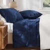 Bedsure Quilts Queen Size Bedspread, Thin Comforter, Charcoal Coverlet | All-Season Bedding, Soft, Modern Clover Pattern, Stitch-Free Quilt-Tech, Pet-Friendly, Machine Washable, 90x96in, 3 Pcs(04 – Navy Blue – Floral)