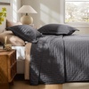 Bedsure Quilts Queen Size Bedspread, Thin Comforter, Charcoal Coverlet | All-Season Bedding, Soft, Modern Clover Pattern, Stitch-Free Quilt-Tech, Pet-Friendly, Machine Washable, 90x96in, 3 Pcs(19 – Charcoal – Clover)