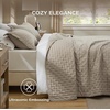 Bedsure Quilts Queen Size Bedspread, Thin Comforter, Charcoal Coverlet | All-Season Bedding, Soft, Modern Clover Pattern, Stitch-Free Quilt-Tech, Pet-Friendly, Machine Washable, 90x96in, 3 Pcs(10 – Taupe – Clover)