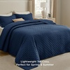 Bedsure Quilts Queen Size Bedspread, Thin Comforter, Charcoal Coverlet | All-Season Bedding, Soft, Modern Clover Pattern, Stitch-Free Quilt-Tech, Pet-Friendly, Machine Washable, 90x96in, 3 Pcs(02 – Navy – Clover)