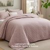 Bedsure Quilts Queen Size Bedspread, Thin Comforter, Charcoal Coverlet | All-Season Bedding, Soft, Modern Clover Pattern, Stitch-Free Quilt-Tech, Pet-Friendly, Machine Washable, 90x96in, 3 Pcs(16 – Dusty Rose – Clover)