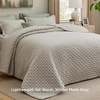 Bedsure Quilts Queen Size Bedspread, Thin Comforter, Charcoal Coverlet | All-Season Bedding, Soft, Modern Clover Pattern, Stitch-Free Quilt-Tech, Pet-Friendly, Machine Washable, 90x96in, 3 Pcs(13 – Oatmeal – Clover)