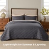 Bedsure Quilts Queen Size Bedspread, Thin Comforter, Charcoal Coverlet | All-Season Bedding, Soft, Modern Clover Pattern, Stitch-Free Quilt-Tech, Pet-Friendly, Machine Washable, 90x96in, 3 Pcs(19 – Charcoal – Clover)