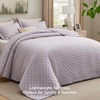 Bedsure Quilts Queen Size Bedspread, Thin Comforter, Charcoal Coverlet | All-Season Bedding, Soft, Modern Clover Pattern, Stitch-Free Quilt-Tech, Pet-Friendly, Machine Washable, 90x96in, 3 Pcs(22 – Purple – Clover)
