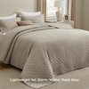Bedsure Quilts Queen Size Bedspread, Thin Comforter, Charcoal Coverlet | All-Season Bedding, Soft, Modern Clover Pattern, Stitch-Free Quilt-Tech, Pet-Friendly, Machine Washable, 90x96in, 3 Pcs(10 – Taupe – Clover)