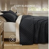 Bedsure Quilts Queen Size Bedspread, Thin Comforter, Charcoal Coverlet | All-Season Bedding, Soft, Modern Clover Pattern, Stitch-Free Quilt-Tech, Pet-Friendly, Machine Washable, 90x96in, 3 Pcs(21 – Black – Clover)