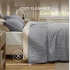 Bedsure Quilts Queen Size Bedspread, Thin Comforter, Charcoal Coverlet | All-Season Bedding, Soft, Modern Clover Pattern, Stitch-Free Quilt-Tech, Pet-Friendly, Machine Washable, 90x96in, 3 Pcs(18 – Grey – Clover)