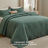 Bedsure Quilts Queen Size Bedspread, Thin Comforter, Charcoal Coverlet | All-Season Bedding, Soft, Modern Clover Pattern, Stitch-Free Quilt-Tech, Pet-Friendly, Machine Washable, 90x96in, 3 Pcs(06 – Dark Green – Clover)