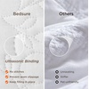 Bedsure Quilts Queen Size Bedspread, Thin Comforter, Charcoal Coverlet | All-Season Bedding, Soft, Modern Clover Pattern, Stitch-Free Quilt-Tech, Pet-Friendly, Machine Washable, 90x96in, 3 Pcs(17 – Bright White – Leaf)