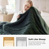 Bedsure Sherpa Fleece Blanket, Cable Jacquard Tufted, Warm, Orange, Throw | Ultra-Soft, Cozy, Comfort, Stylish Home Decor for Fall, Thick for Winter, Ideal for Couch, Sofa, Gift for Women, 50×60 Inches(07 – Dark Green)