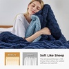 Bedsure Sherpa Fleece Blanket, Cable Jacquard Tufted, Warm, Orange, Throw | Ultra-Soft, Cozy, Comfort, Stylish Home Decor for Fall, Thick for Winter, Ideal for Couch, Sofa, Gift for Women, 50×60 Inches(05 – Navy)
