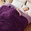 Bedsure Sherpa Fleece Blanket, Cable Jacquard Tufted, Warm, Orange, Throw | Ultra-Soft, Cozy, Comfort, Stylish Home Decor for Fall, Thick for Winter, Ideal for Couch, Sofa, Gift for Women, 50×60 Inches(09 – Purple)