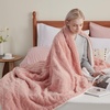 Bedsure Sherpa Fleece Blanket, Cable Jacquard Tufted, Warm, Orange, Throw | Ultra-Soft, Cozy, Comfort, Stylish Home Decor for Fall, Thick for Winter, Ideal for Couch, Sofa, Gift for Women, 50×60 Inches(08 – Pink)