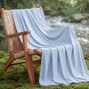 Bedsure Silky Soft Cooling Blanket for Hot Sleepers, Throw XL, Dark Grey | Summer, Picnic, Travel, Outdoor, Camping, Couch, Bed, Sofa, Chair, Rayon Derived from Bamboo, Cold, Cool, Ice, Lightweight(09- Light Blue)