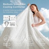 Bedsure SleepEase Cooling Comforter King Size for Summer, 3 Pieces White Seersucker Cooling Comforters for Hot Sleepers, Double-Sided Cool Tech Bedding Set with 1 Breathable Comforter, 2 Pillowcases(01 – Cloud White)
