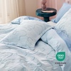 Bedsure Textured Duvet Cover King Size, Soft & Breathable Comforter Cover for All Season, 3 Pieces Wrinkle-Resistant Zipper Bedding with 8 Corner Ties, Olive Green(03 – Blue Bowknot (No Comforter))