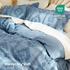 Bedsure Textured Duvet Cover King Size, Soft & Breathable Comforter Cover for All Season, 3 Pieces Wrinkle-Resistant Zipper Bedding with 8 Corner Ties, Olive Green(10 – Blue (No Comforter))