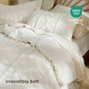 Bedsure Textured Duvet Cover King Size, Soft & Breathable Comforter Cover for All Season, 3 Pieces Wrinkle-Resistant Zipper Bedding with 8 Corner Ties, Olive Green(09 – Off White Tufted (No Comforter))