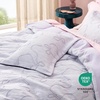 Bedsure Textured Duvet Cover King Size, Soft & Breathable Comforter Cover for All Season, 3 Pieces Wrinkle-Resistant Zipper Bedding with 8 Corner Ties, Olive Green(02 – Purple Bowknot (No Comforter))