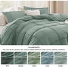 Bedsure Textured Duvet Cover King Size, Soft & Breathable Comforter Cover for All Season, 3 Pieces Wrinkle-Resistant Zipper Bedding with 8 Corner Ties, Olive Green(11 – Green – Grid (No Comforter))