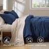 Bedsure Textured Duvet Cover King Size, Soft & Breathable Comforter Cover for All Season, 3 Pieces Wrinkle-Resistant Zipper Bedding with 8 Corner Ties, Olive Green(00 – Navy Blue (No Comforter))