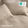 Bedsure Textured Duvet Cover King Size, Soft & Breathable Comforter Cover for All Season, 3 Pieces Wrinkle-Resistant Zipper Bedding with 8 Corner Ties, Olive Green(10 – Khaki (No Comforter))