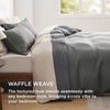 Bedsure Textured Duvet Cover King Size, Soft & Breathable Comforter Cover for All Season, 3 Pieces Wrinkle-Resistant Zipper Bedding with 8 Corner Ties, Olive Green(10 – Dark Grey (No Comforter))