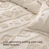Bedsure Textured Duvet Cover King Size, Soft & Breathable Comforter Cover for All Season, 3 Pieces Wrinkle-Resistant Zipper Bedding with 8 Corner Ties, Olive Green(08 – Beige Tufted (No Comforter))