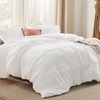 Bedsure Textured Duvet Cover King Size, Soft & Breathable Comforter Cover for All Season, 3 Pieces Wrinkle-Resistant Zipper Bedding with 8 Corner Ties, Olive Green(34 – White – Grid (No Comforter))