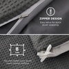 Bedsure Textured Duvet Cover King Size, Soft & Breathable Comforter Cover for All Season, 3 Pieces Wrinkle-Resistant Zipper Bedding with 8 Corner Ties, Olive Green(10 – Dark Grey (No Comforter))