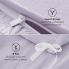 Bedsure Textured Duvet Cover King Size, Soft & Breathable Comforter Cover for All Season, 3 Pieces Wrinkle-Resistant Zipper Bedding with 8 Corner Ties, Olive Green(02 – Purple Bowknot (No Comforter))