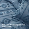 Bedsure Textured Duvet Cover King Size, Soft & Breathable Comforter Cover for All Season, 3 Pieces Wrinkle-Resistant Zipper Bedding with 8 Corner Ties, Olive Green(10 – Blue (No Comforter))