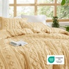 Bedsure Tufted Boho Comforter Set Queen Size – Beige Boho Bed Set, GentleSoft™ 3 Pieces Farmhouse-Style Embroidery Bedding, Gifts for Woman, Soft Jacquard Kids’ Queen Comforter for All Seasons(12 – Yellow – Elegant)