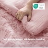 Bedsure Tufted Boho Comforter Set Queen Size – Beige Boho Bed Set, GentleSoft™ 3 Pieces Farmhouse-Style Embroidery Bedding, Gifts for Woman, Soft Jacquard Kids’ Queen Comforter for All Seasons(24 – Pink – Elegant)