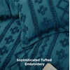 Bedsure Tufted Boho Comforter Set Queen Size – Beige Boho Bed Set, GentleSoft™ 3 Pieces Farmhouse-Style Embroidery Bedding, Gifts for Woman, Soft Jacquard Kids’ Queen Comforter for All Seasons(16 – Teal – Elegant)