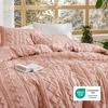 Bedsure Tufted Boho Comforter Set Queen Size – Beige Boho Bed Set, GentleSoft™ 3 Pieces Farmhouse-Style Embroidery Bedding, Gifts for Woman, Soft Jacquard Kids’ Queen Comforter for All Seasons(24 – Light Pink – Elegant)