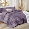Bedsure Tufted Boho Comforter Set Queen Size – Beige Boho Bed Set, GentleSoft™ 3 Pieces Farmhouse-Style Embroidery Bedding, Gifts for Woman, Soft Jacquard Kids’ Queen Comforter for All Seasons(26 – Grayish Purple – Elegant)