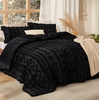 Bedsure Tufted Boho Comforter Set Queen Size – Beige Boho Bed Set, GentleSoft™ 3 Pieces Farmhouse-Style Embroidery Bedding, Gifts for Woman, Soft Jacquard Kids’ Queen Comforter for All Seasons(20 – Black – Elegant)