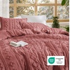 Bedsure Tufted Boho Comforter Set Queen Size – Beige Boho Bed Set, GentleSoft™ 3 Pieces Farmhouse-Style Embroidery Bedding, Gifts for Woman, Soft Jacquard Kids’ Queen Comforter for All Seasons(25 – Pink Clay – Elegant)