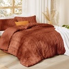 Bedsure Tufted Boho Comforter Set Queen Size – Beige Boho Bed Set, GentleSoft™ 3 Pieces Farmhouse-Style Embroidery Bedding, Gifts for Woman, Soft Jacquard Kids’ Queen Comforter for All Seasons(27 – Terracotta – Elegant)