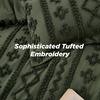 Bedsure Tufted Boho Comforter Set Queen Size – Beige Boho Bed Set, GentleSoft™ 3 Pieces Farmhouse-Style Embroidery Bedding, Gifts for Woman, Soft Jacquard Kids’ Queen Comforter for All Seasons(14 – Olive Green – Elegant)